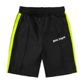 Palm Angels Sports Shorts – Fluorescent Green & Black Cotton Running Shorts