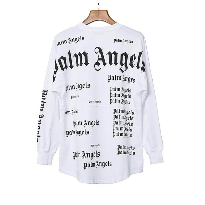 Palm Angels All-Over Logo Print Long Sleeve T-Shirt