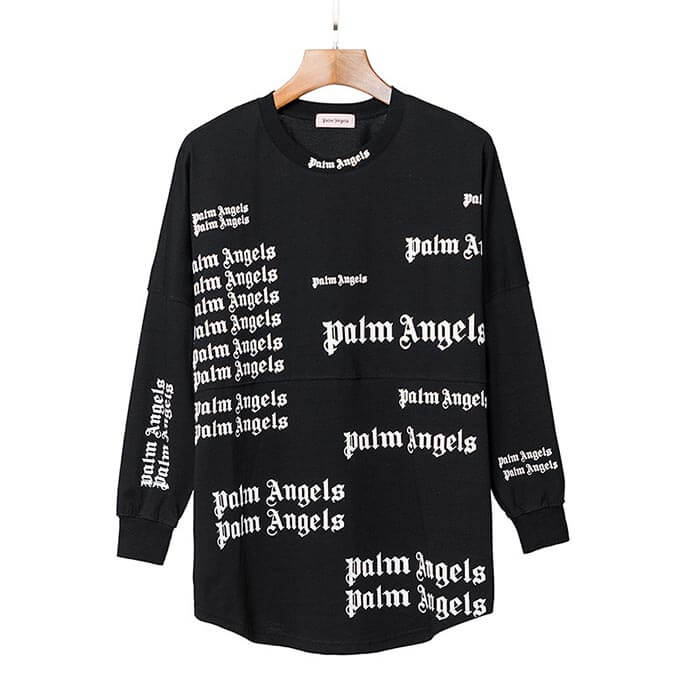 Palm Angels All-Over Logo Print Long Sleeve T-Shirt