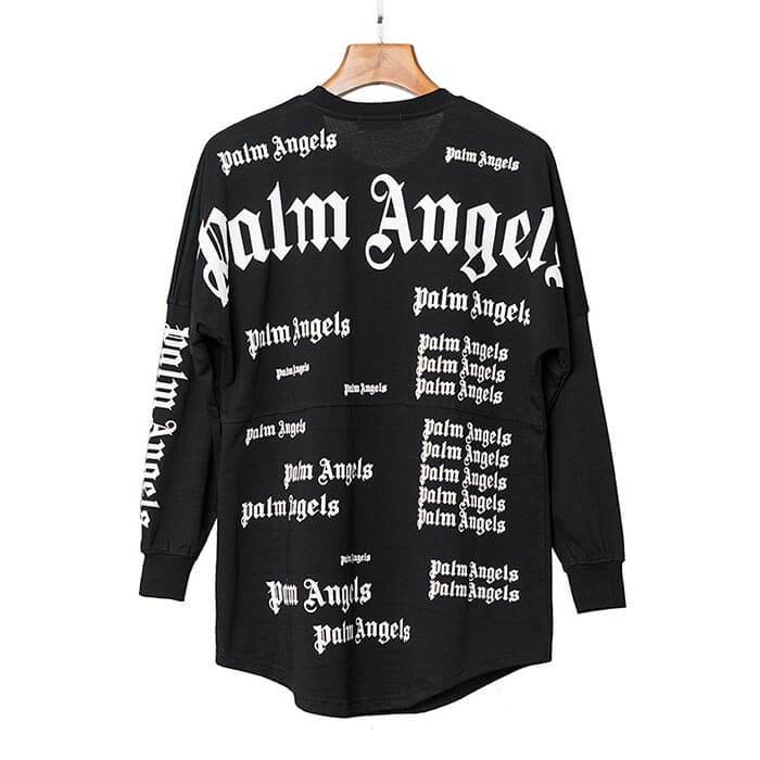 Palm Angels All-Over Logo Print Long Sleeve T-Shirt