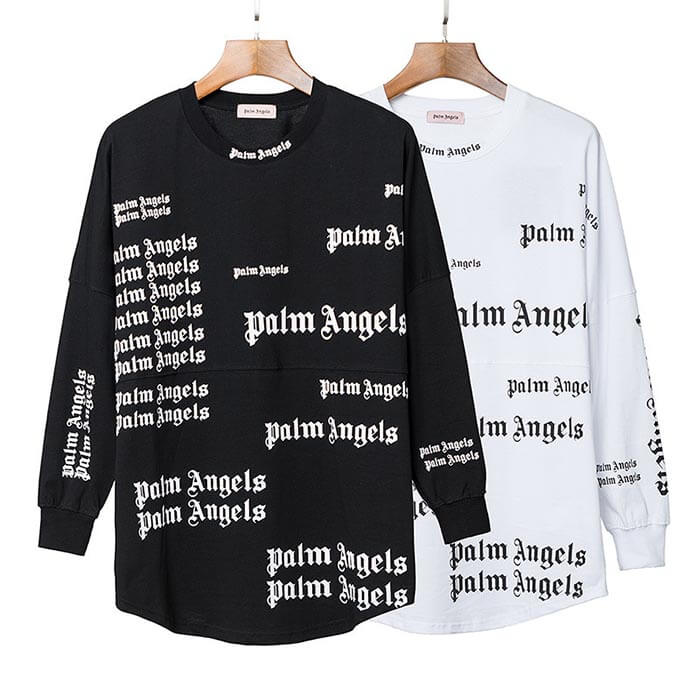 Palm Angels All-Over Logo Print Long Sleeve T-Shirt