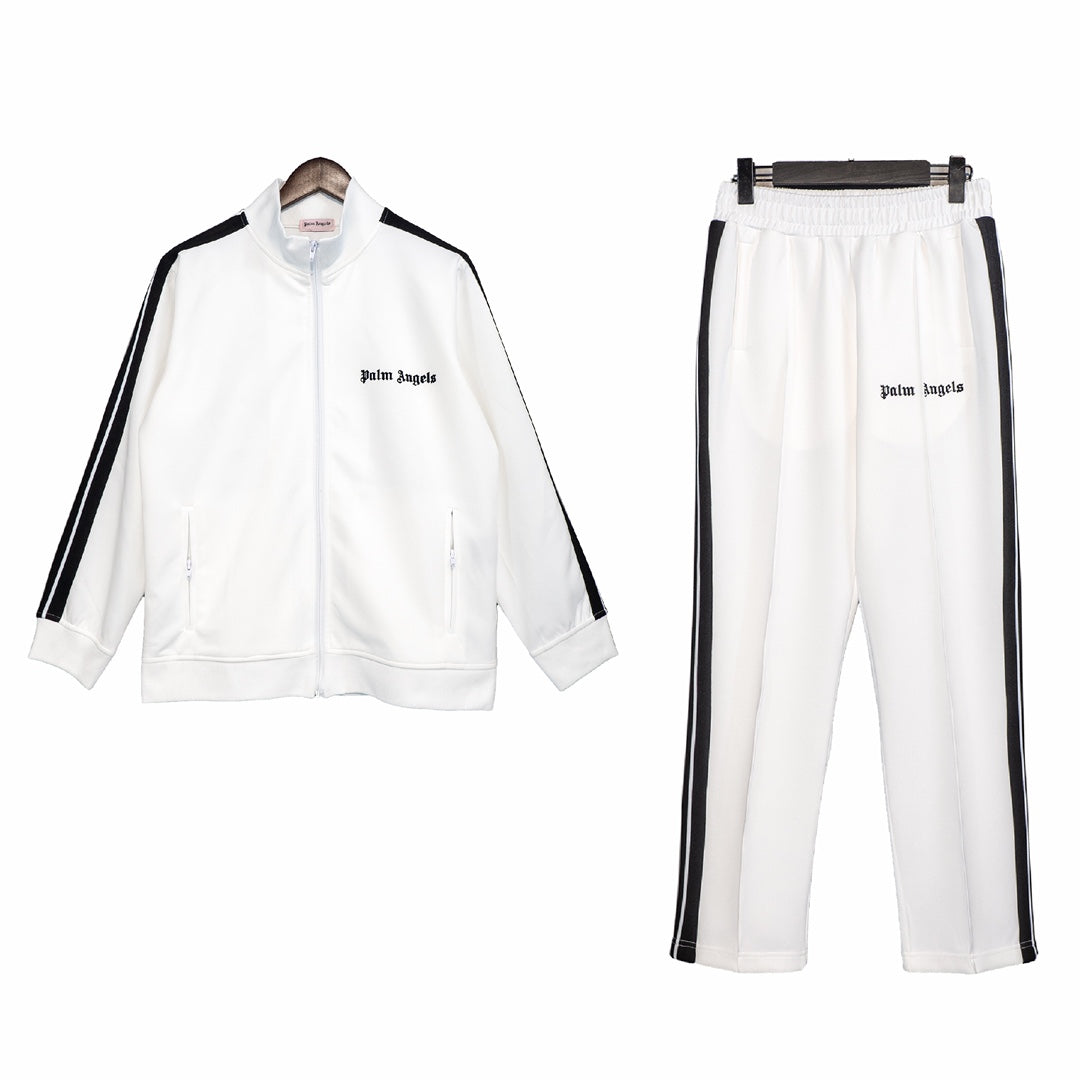 Palm Angels White Suit – Long Sleeve Jacket & Trouser Set