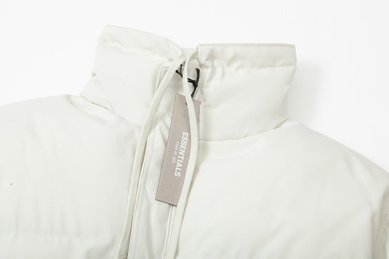 Fear Of God Double Line Essential Laser Stand-Collar Cotton Jacket – White
