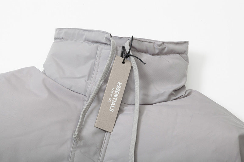 Fear Of God Double Line Essential Laser Stand-Collar Cotton Jacket – Light Grey