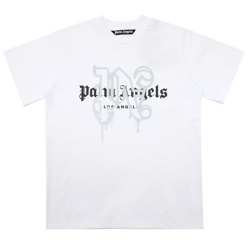 Palm Angels Logo Print T-Shirt – Black & White | 100% Cotton