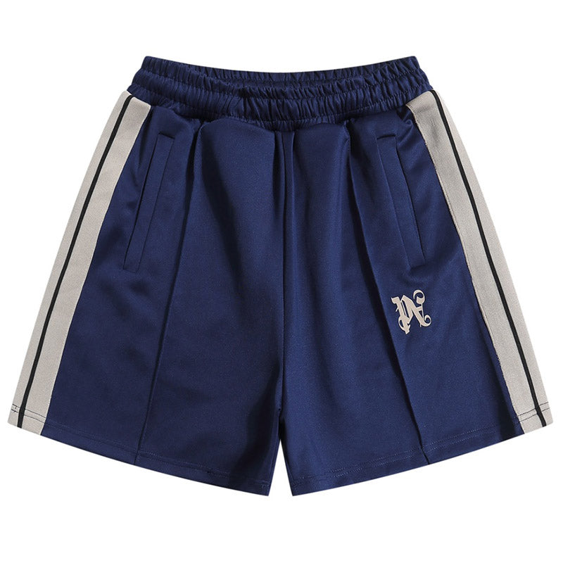 Palm Angels Hyper Monogram-Print Track Shorts – Blue Men's Cotton Shorts