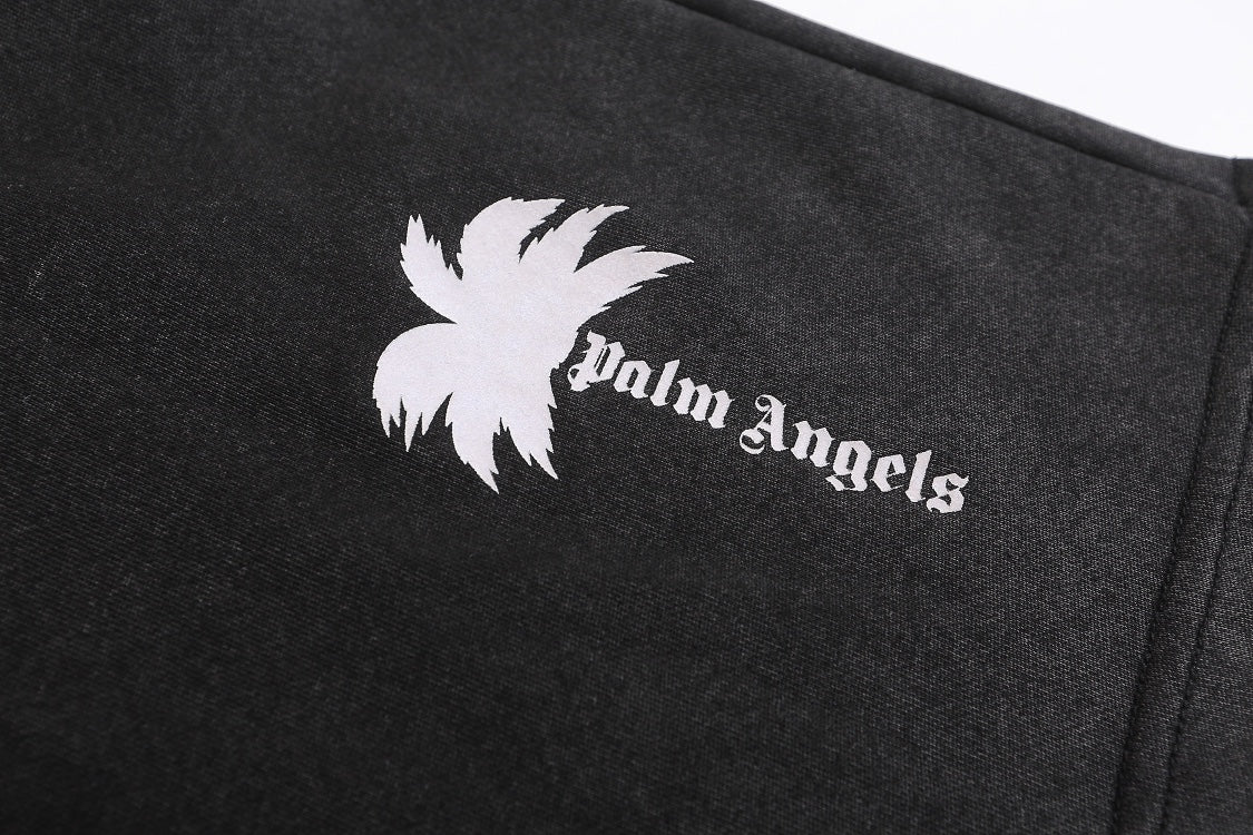 Palm Angels The Palm Cotton Sweat Shorts — Black