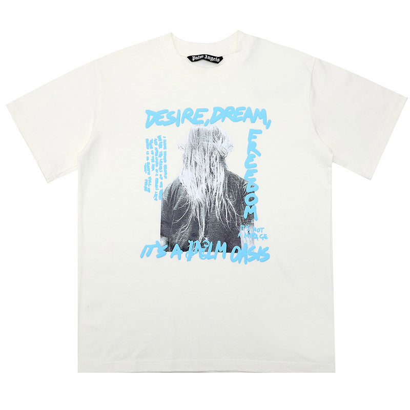 Palm Angels Blue Oasis Cotton T-Shirt