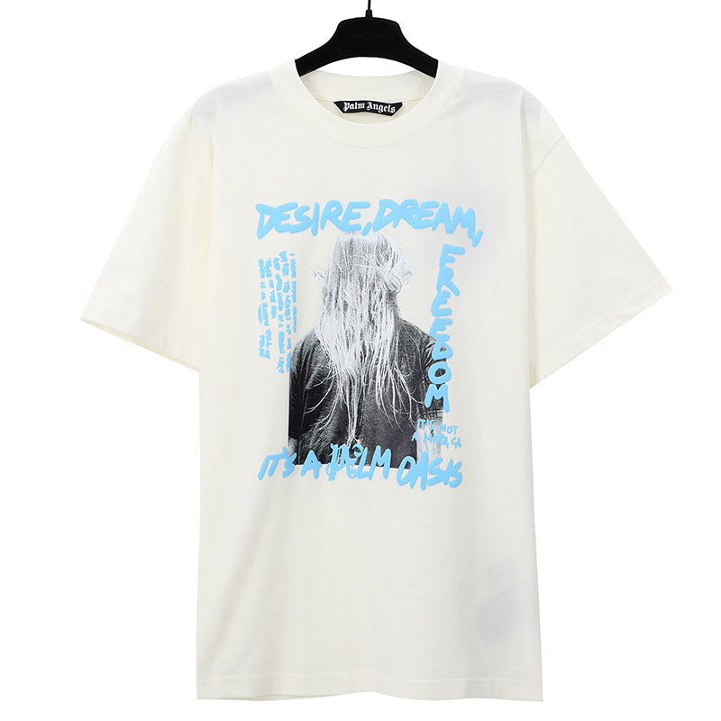 Palm Angels Blue Oasis Cotton T-Shirt