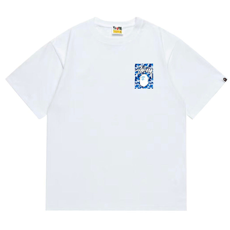 BAPE x Stussy Ape Head Tee - Black & White