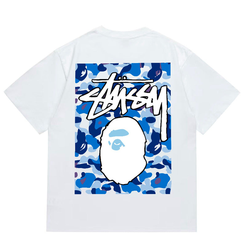 BAPE x Stussy Ape Head Tee - Black & White