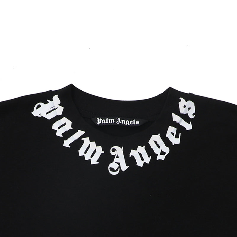 Palm Angels Gothic Neck Logo Necklace Oversized T-Shirt