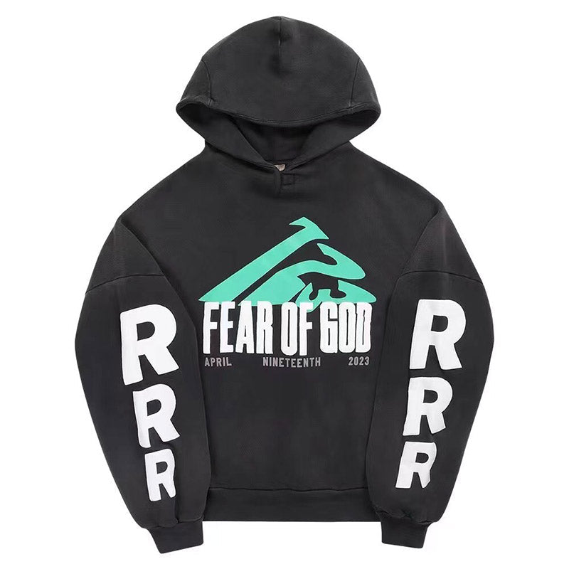 Fear Of God x RRR123 Washed & Distressed Hoodie – Black / Apricot