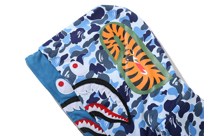 BAPE Big ABC Camo Shark Double-Hood Hoodie & Shorts Set