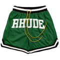 RHUDE Collegiate Arch Logo Mesh Basketball Shorts – Green