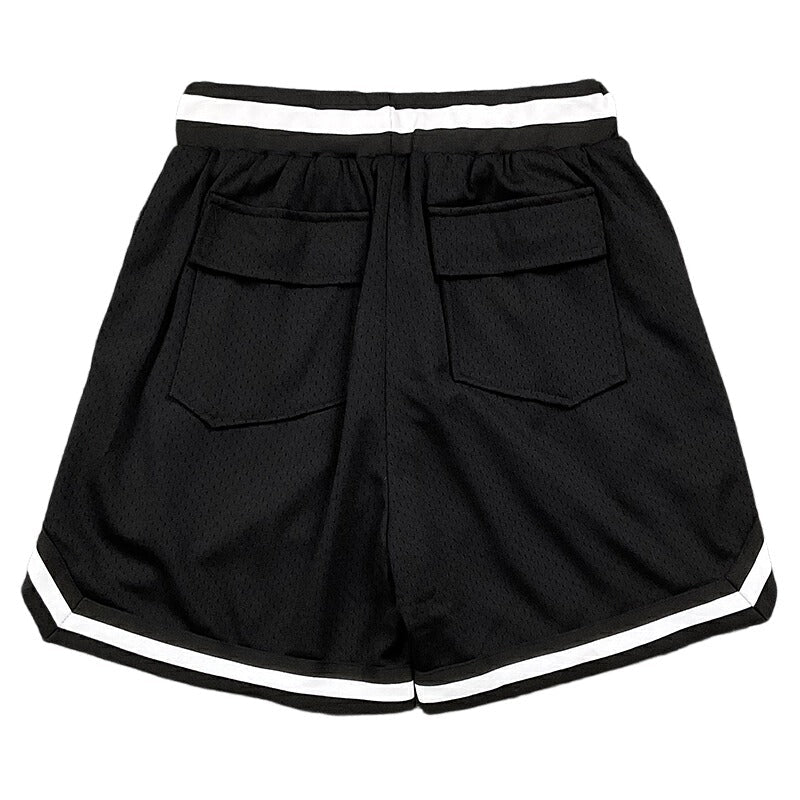 RHUDE Collegiate Arch Logo Mesh Basketball Shorts – Black
