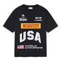RHUDE Pirelli USA World Champions Tee – Black / Beige