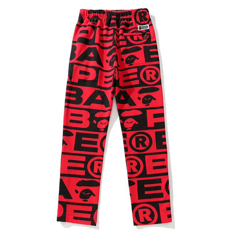 BAPE All-Over Letter Print Sweatpants