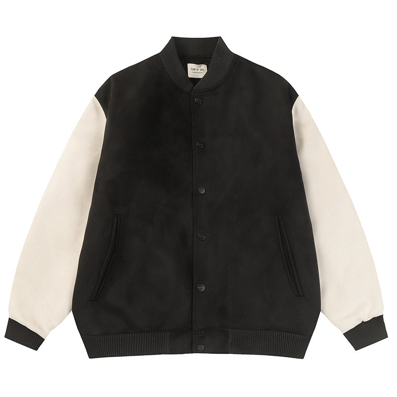 Fear Of God 6th Collection Varsity Bomber Jacket – Gray Green / Black & Apricot / Black