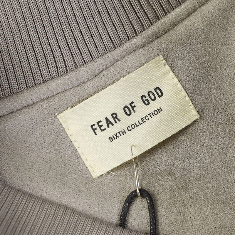Fear Of God 6th Collection Varsity Bomber Jacket – Gray Green / Black & Apricot / Black