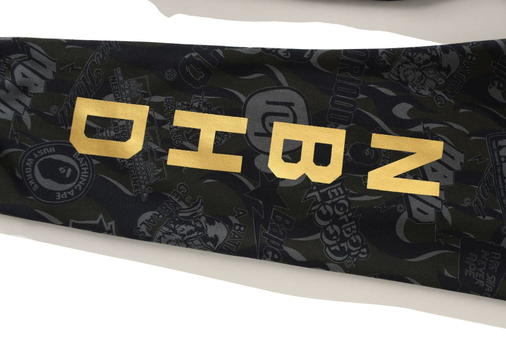 BAPE Gold Letter Print Full-Length Pants