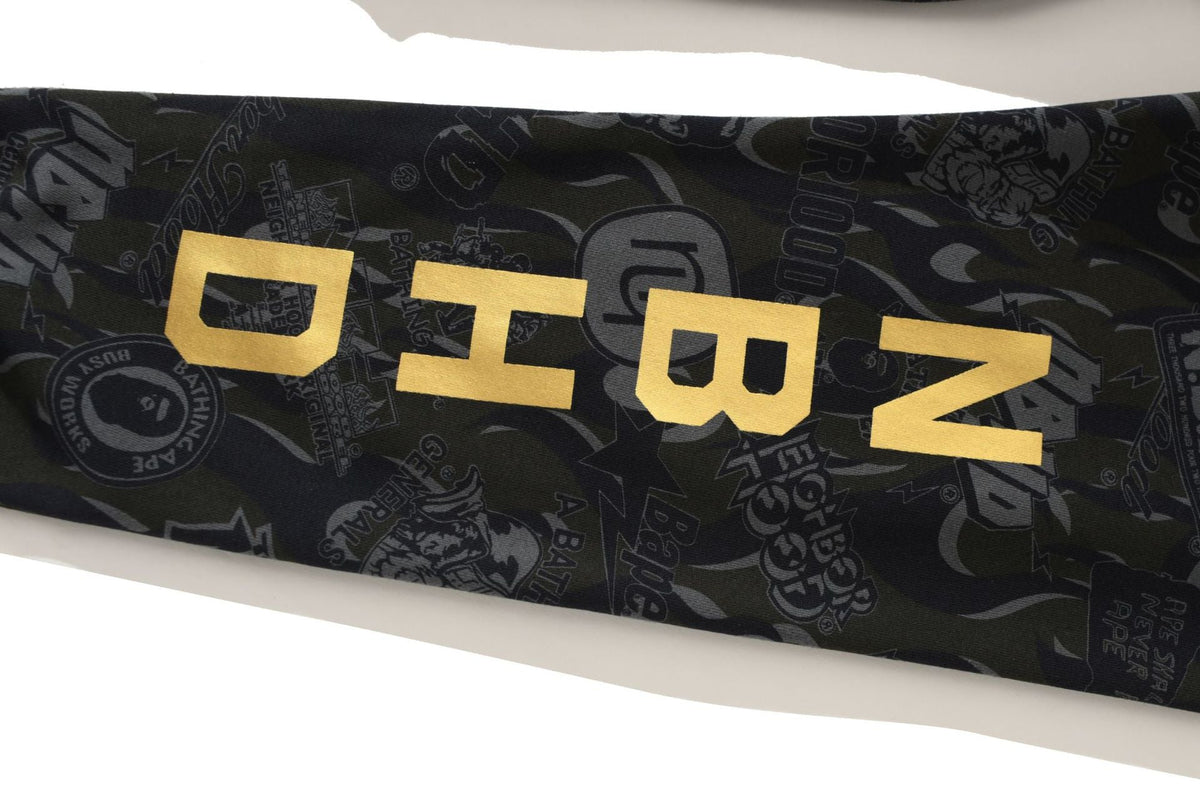 BAPE Gold Letter Print Full-Length Pants