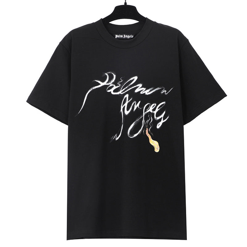 Palm Angels Foggy Logo Print T-Shirt – 100% Cotton