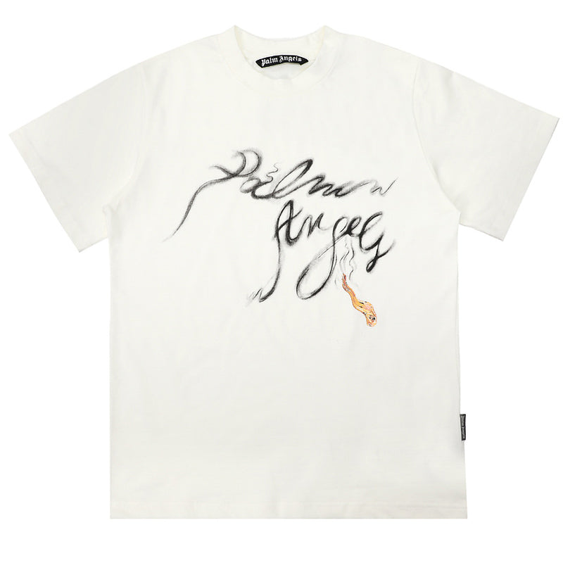 Palm Angels Foggy Logo Print T-Shirt – 100% Cotton