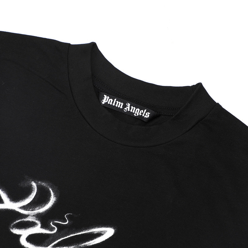 Palm Angels Foggy Logo Print T-Shirt – 100% Cotton