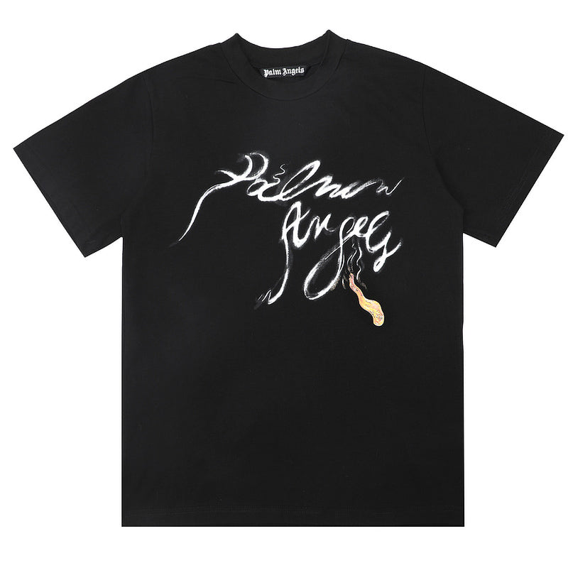 Palm Angels Foggy Logo Print T-Shirt – 100% Cotton