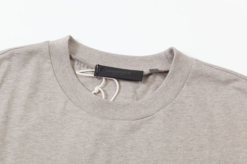 Fear of God Flocked Small Letter Print Sleeveless T-Shirt – Flowery Gray / White / Khaki