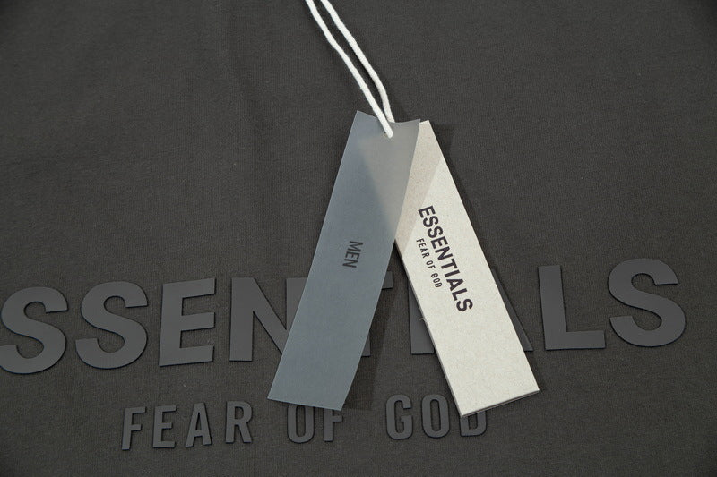 Fear of God Flocked Logo Letter Print Sleeveless T-Shirt – Brown / Grey / Khaki