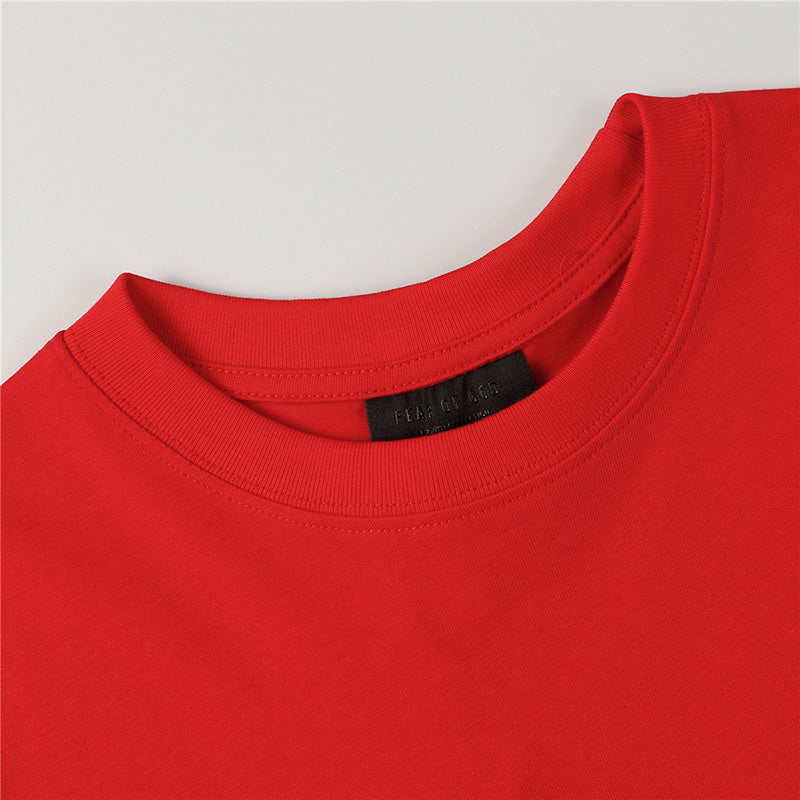 Fear of God Flocking FG7C Letters T-Shirt – Red / Black / Navy Blue