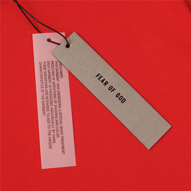 Fear of God Flocking FG7C Letters T-Shirt – Red / Black / Navy Blue