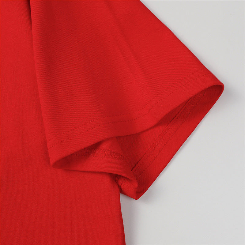 Fear of God Flocking FG7C Letters T-Shirt – Red / Black / Navy Blue