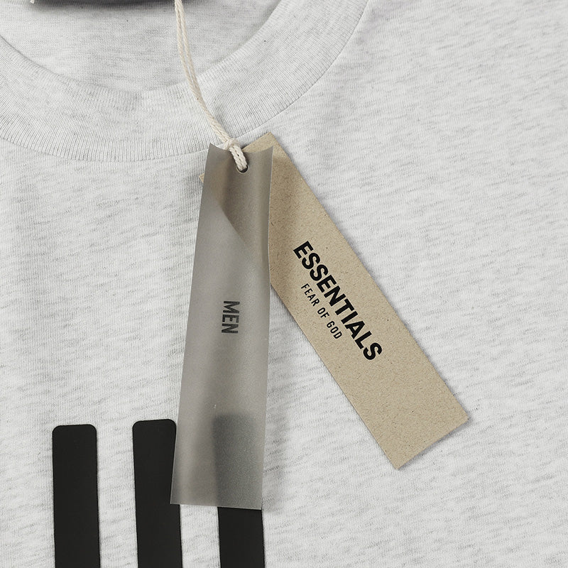 Fear of God x Adidas 3D Rubber Three-Bar T-Shirt – Black / White / Grey