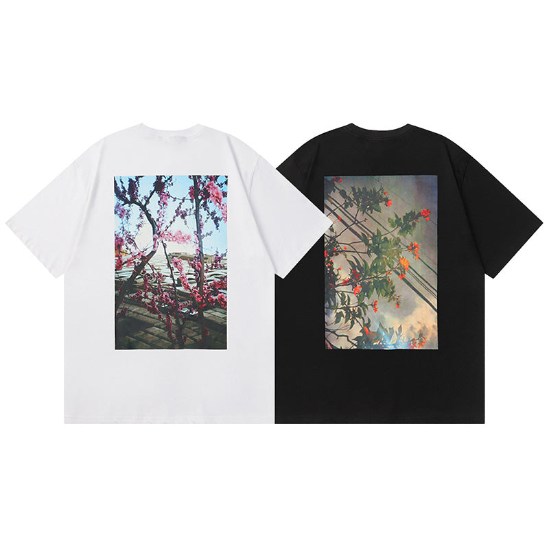 Fear of God Essentials Floral Print Photo T-Shirt – White / Black