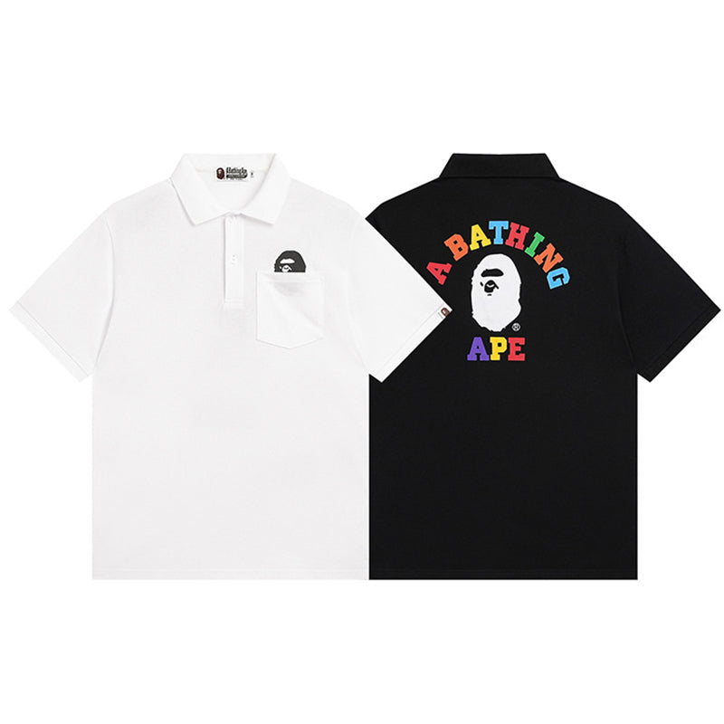 BAPE A Bathing Ape Head Logo Polo Shirt