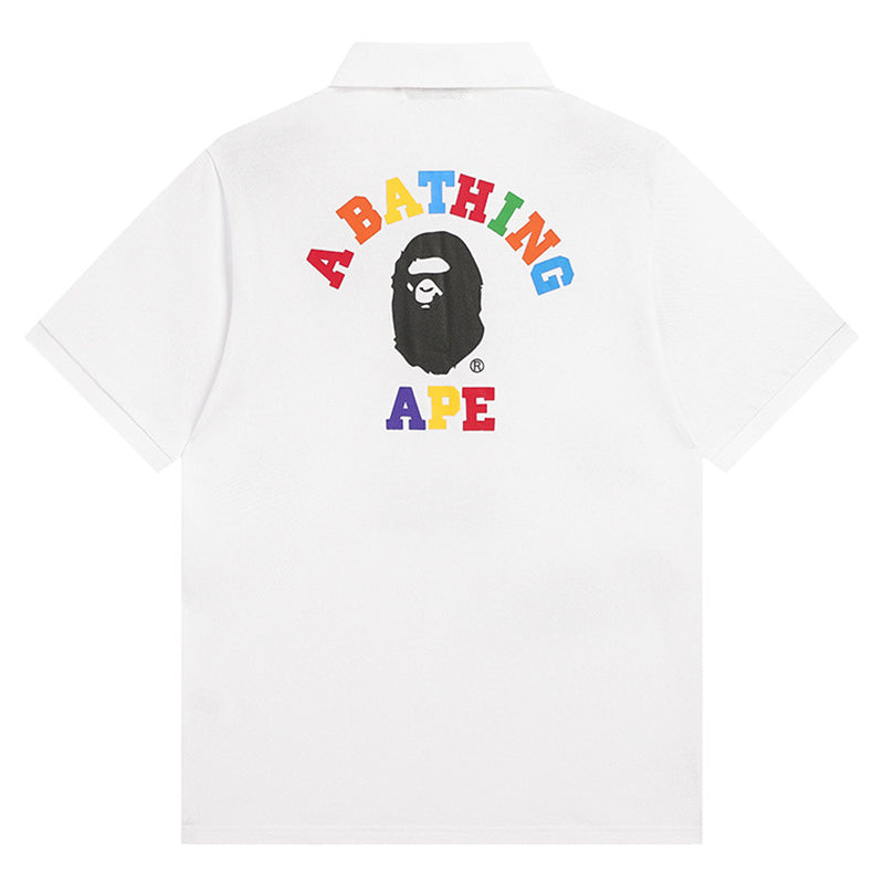 BAPE A Bathing Ape Head Logo Polo Shirt