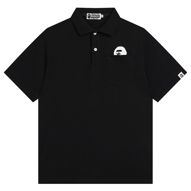 BAPE A Bathing Ape Head Logo Polo Shirt