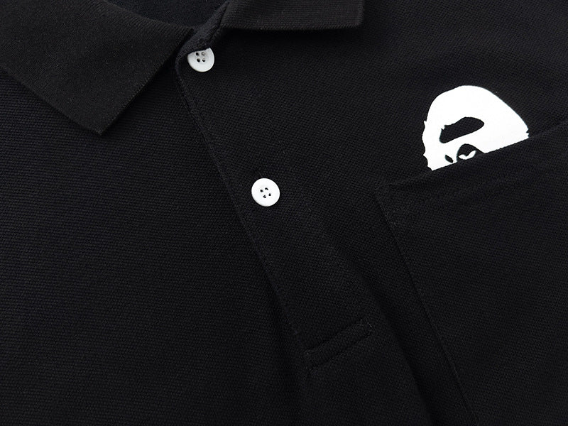 BAPE A Bathing Ape Head Logo Polo Shirt