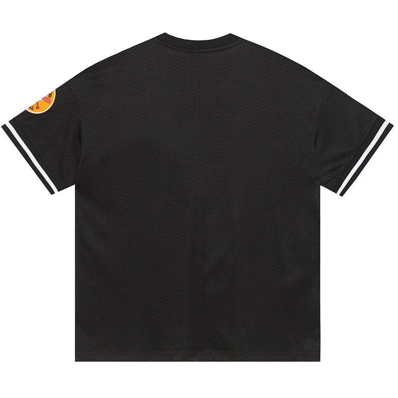 Fear of God Mesh Away Baseball Short Sleeve Jersey – Grey / Black