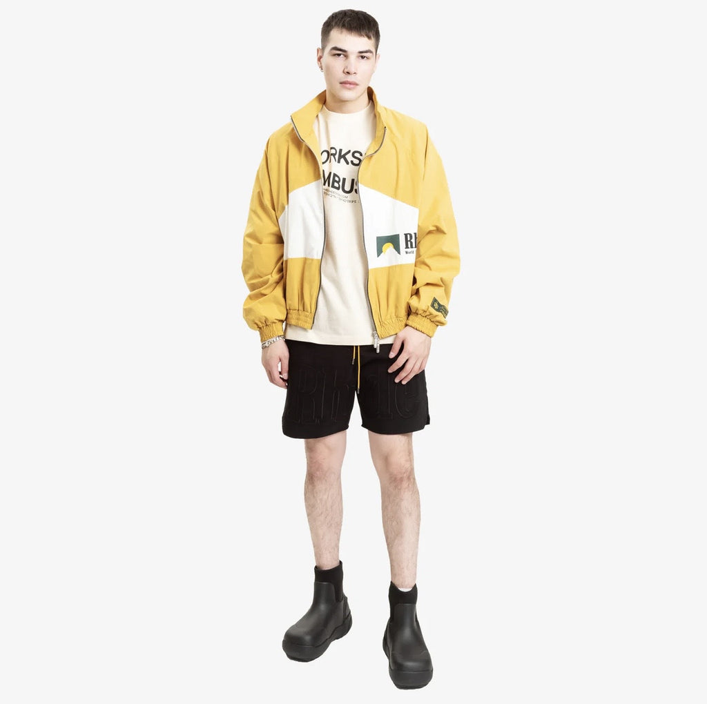 RHUDE Tonal Logo-Print Drawstring Swim Shorts – Black