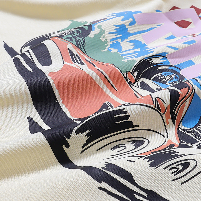 RHUDE Miami Grand Prix Cotton T-Shirt – White / Black / Apricot