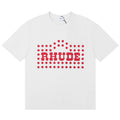 RHUDE Flocked Burnout T-Shirt – White / Apricot / Black
