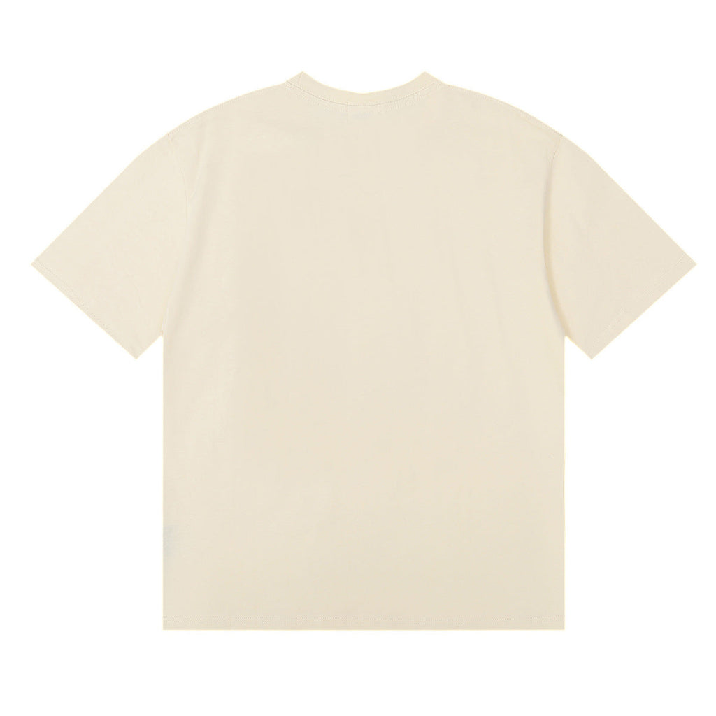 RHUDE Flocked Burnout T-Shirt – White / Apricot / Black