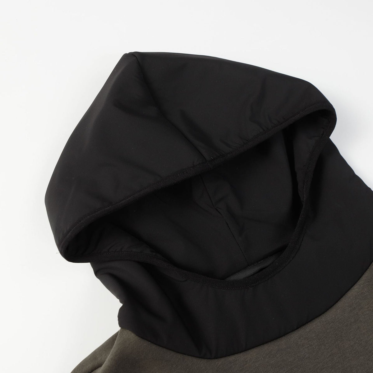 Fear Of God Essentials Nylon-Lined Fleece Hoodie – Olive / Heather Grey / Light Grey