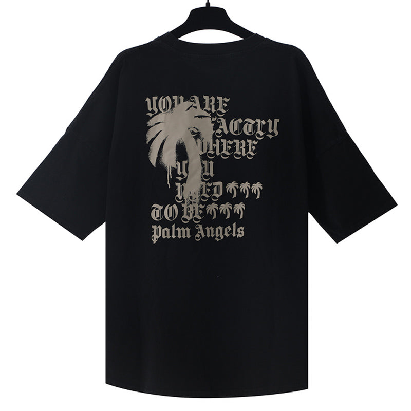 Palm Angels PA Monogram Necklace Neck Logo Oversized T-Shirt