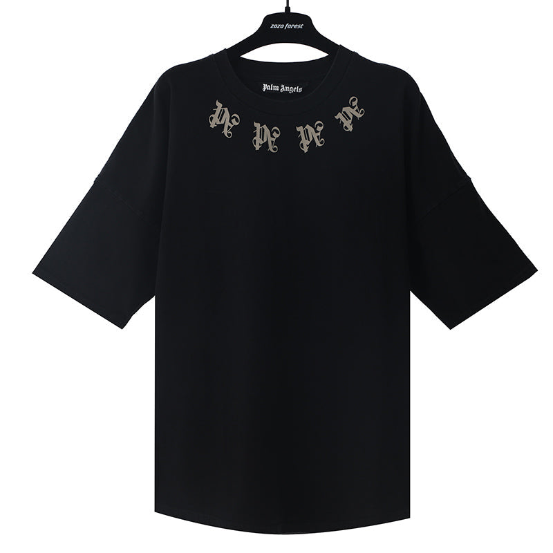 Palm Angels PA Monogram Necklace Neck Logo Oversized T-Shirt