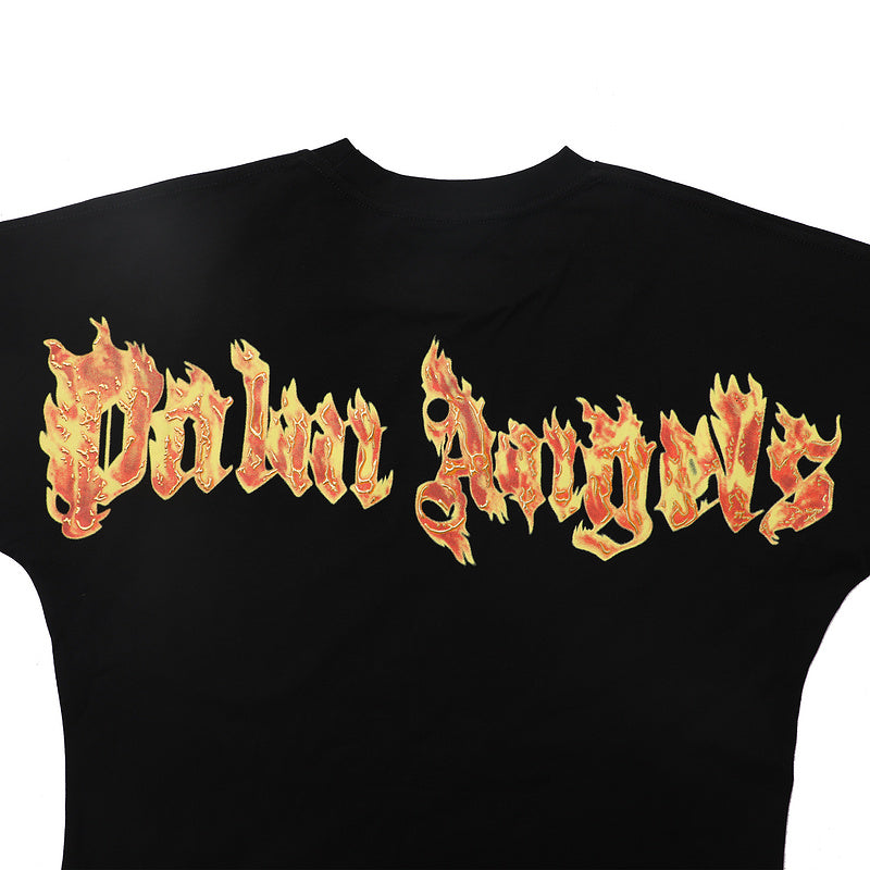Palm Angels Burning Palm Tree Chest Logo Oversized T-Shirt